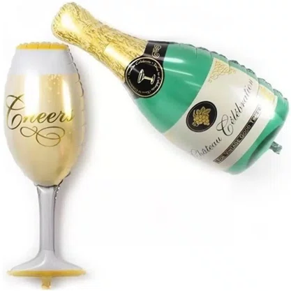 Bexiga Metalizada Mini Taça de Champagne 45cm Neotrentina