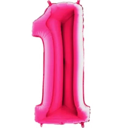 Bexiga Metalizada N° 1 Pink 40 cm Ref. PAF099 Partiu