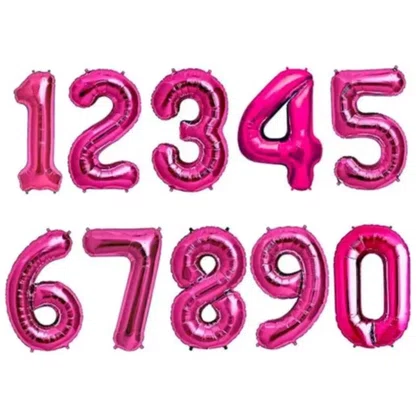 Bexiga Metalizada N° 1 Pink 40 cm Ref. PAF099 Partiu