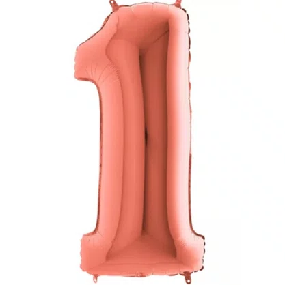 Bexiga Metalizada N° 1 Rose Gold 40 cm Ref. PAF056 Partiu