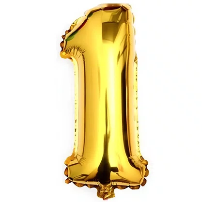 Bexiga Metalizada Nº 1 Ouro 40cm Partiu