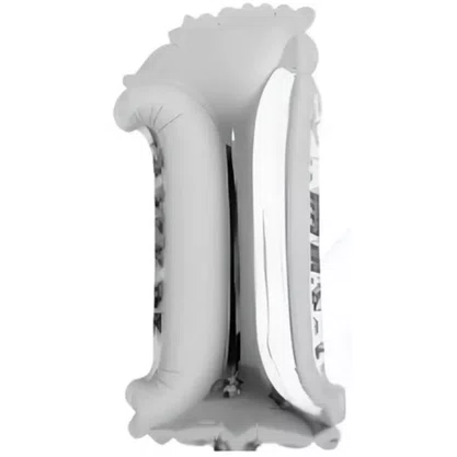 Bexiga Metalizada Nº 1 Prata 80cm Grande Silverplastic