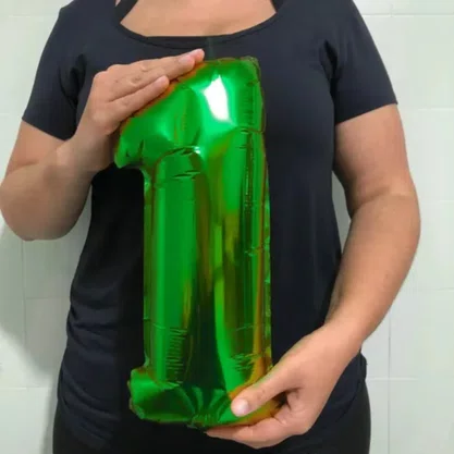 Bexiga Metalizada Nº 1 Verde 40cm Silverplastic