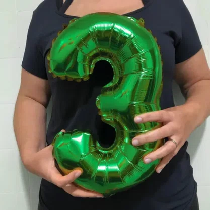Bexiga Metalizada Nº 3 Verde 40cm Silverplastic