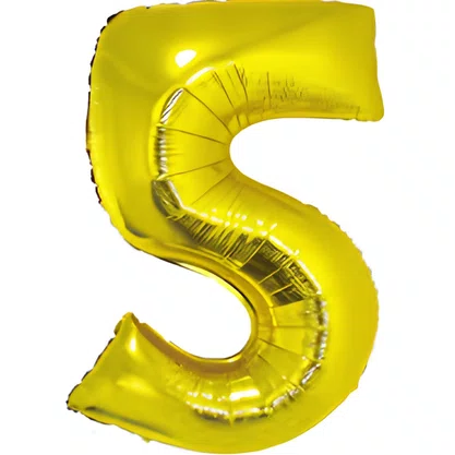 Bexiga Metalizada Nº 5 Ouro 80cm Grande Silverplastic