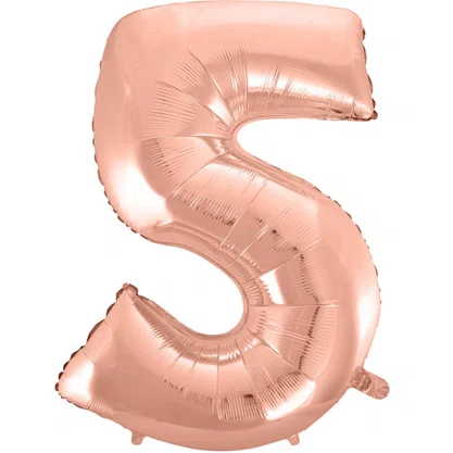Bexiga Metalizada Nº 5 Rose Gold 40cm Silverplastic