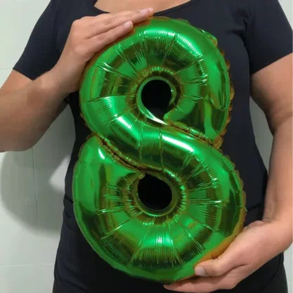 Bexiga Metalizada Nº 8 Verde 40cm Silverplastic