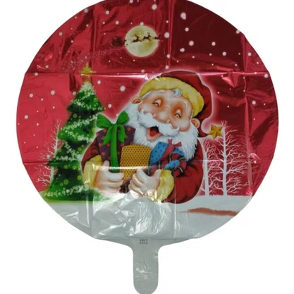 Bexiga Metalizada Papai Noel C/ Presente 45cm Unidade Neotrentina