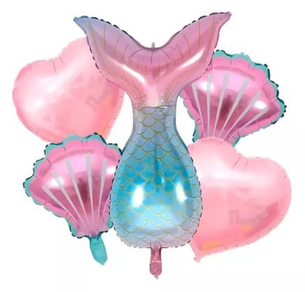 Bexiga Metalizada Sereia Kit C/ 5 Un Neo