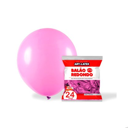 Bexiga Nº 12 Rosa com 24 Unidades Artlatex