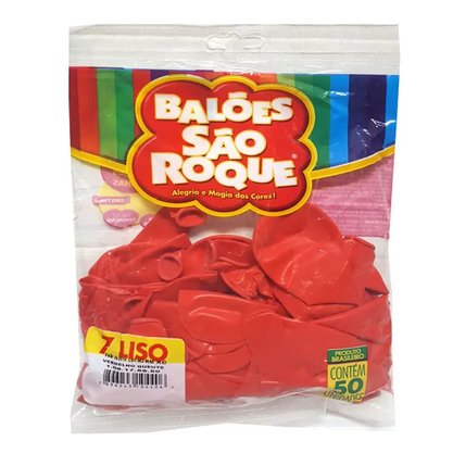 Bexiga Vermelho Quente 50 Unidades Nº7 Lisa São Roque