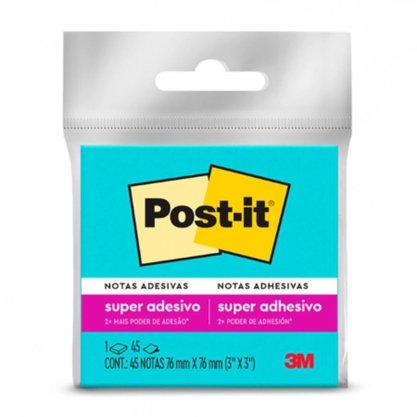 Bloco Adesivo Post-it 76x76mm Azul C/ 45fls 3M Bloco Adesivo Post-it 76x76mm Azul C/ 45fls 3M
