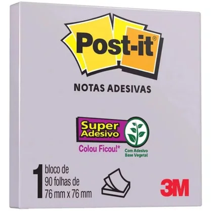 Bloco Adesivo Post-it 76x76mm Lilás C/ 45fls 3M