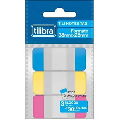 Bloco Adesivo Tili Notes Neon Tag 3 Cores 3x30fls Tilibra