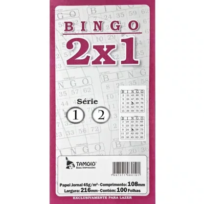 Bloco Bingo Jornal 2x1 C/ 100un Tamoio