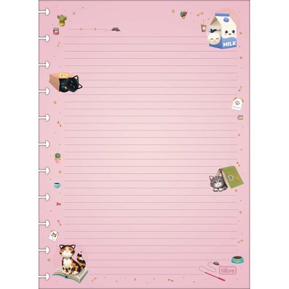 Bloco Fls Caderno Tilidisco Univ 50Fls Purrfect Cats Tilibra