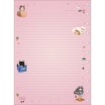 Bloco Fls Caderno Tilidisco Univ 50Fls Purrfect Cats Tilibra