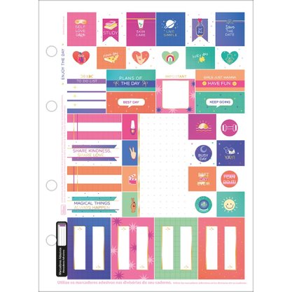 Bloco De Folhas Para Fichário Colegial Doodles Tilibra