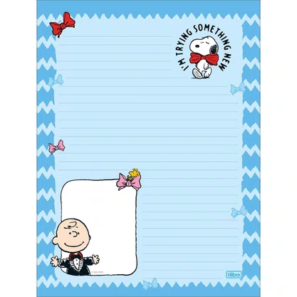 Bloco de Papel para Carta com 50 Folhas Vermelho Snoopy Tilibra