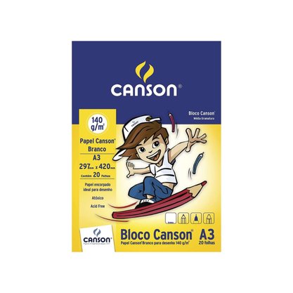 Bloco Desenho Branco A-3 com 20 Folhas Canson