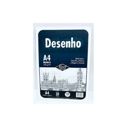 Bloco Desenho Branco A-4 140g 20 Folhas Best