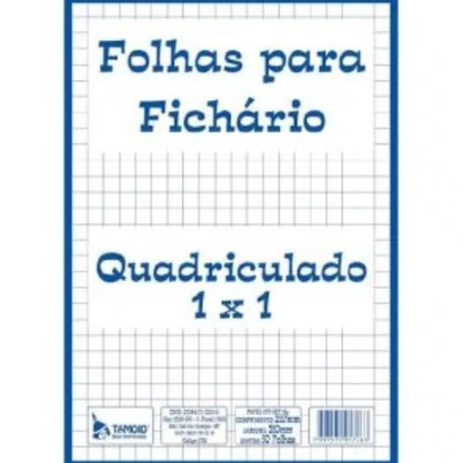 Bloco Folhas Para Fichário Quadriculado 1cm x 1cm 50 Folhas Tamoio
