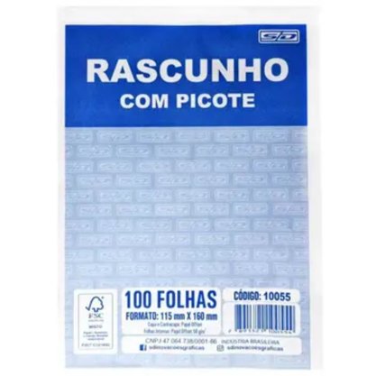 Bloco Rascunho 115x160mm 100 Folhas com Picote São Domingos