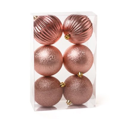 Bola de Natal 10cm Rose Fosca/Brilhante 6 Un Cromus