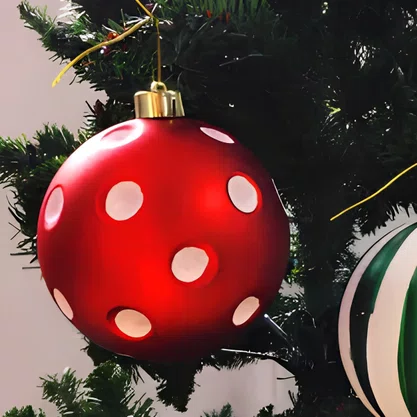 Bola de Natal 10cm Vermelha Poá Branco Matsumoto