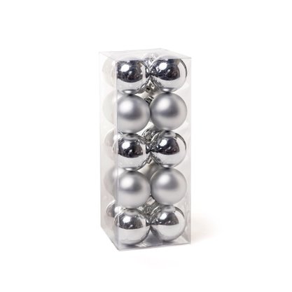 Bola de Natal 4cm Prata Lisa/Fosca 20 Un Cromus