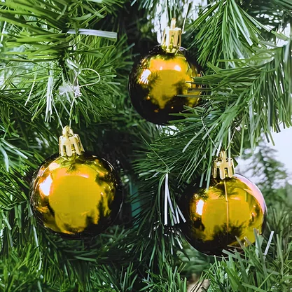 Bola de Natal 6cm Dourado Brilhante 3 Un Global