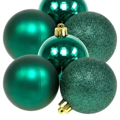 Bola de Natal 8cm Verde Água com 3 Unidades Matsumoto