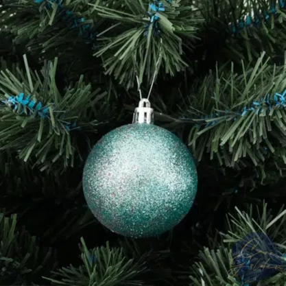 Bola de Natal 8cm Verde Água com 3 Unidades Matsumoto