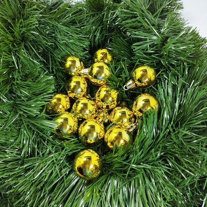 Bola de Natal 3cm Dourada Brilhante 15 Un Global