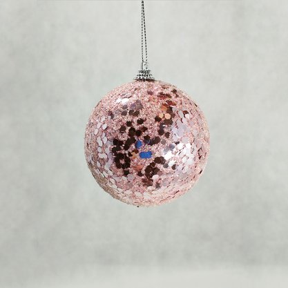 Bola de Natal Rosa 8cm Decorada Matsumoto