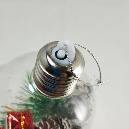 Bola de Natal 8cm Transparente Lâmpada Decorada Matsumoto