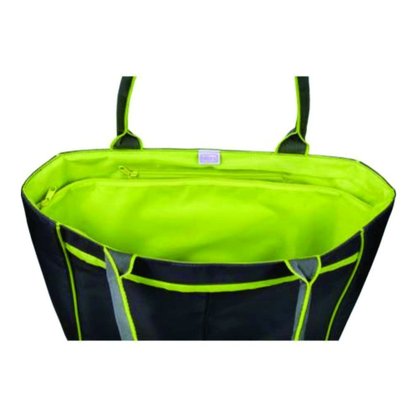 Bolsa Tote Cinza Com Verde Neon Tilibra