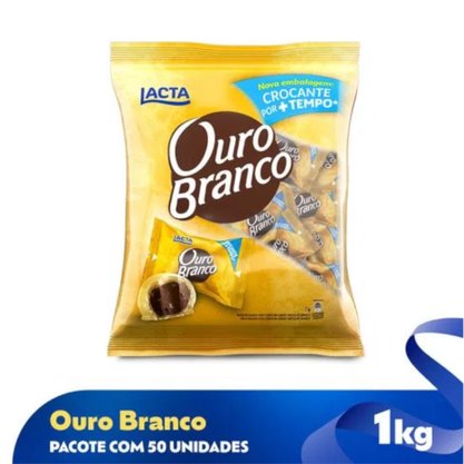 Bombom Ouro Branco 1Kg 50 Unidades Lacta