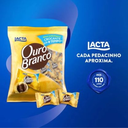 Bombom Ouro Branco 1Kg 50 Unidades Lacta