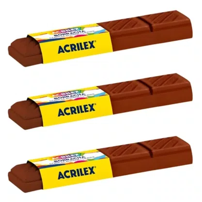 Borracha Barra de Chocolate Preto Acrilex