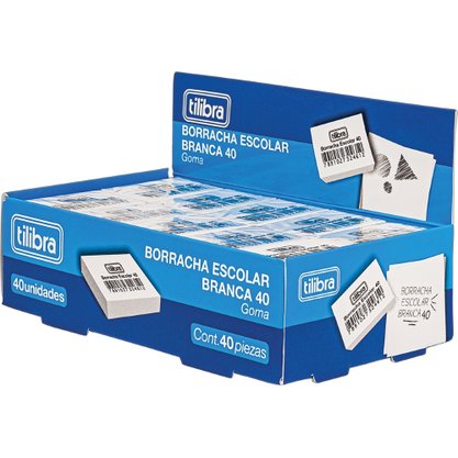 Borracha Escolar Plástica Branca 40 Tilibra