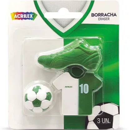 Borracha Futebol Verde e Branco Acrilex