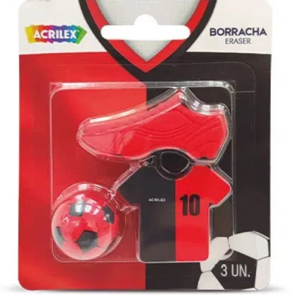 Borracha Futebol Vermelho e Preto Acrilex