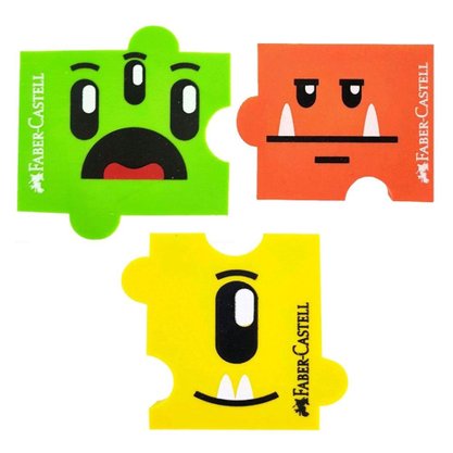 Borracha Plástica Monster Puzzle Sortido Faber Castell
