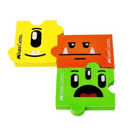 Borracha Plástica Monster Puzzle Sortido Faber Castell