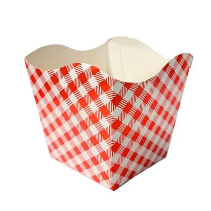 Cachepô Médio Xadrez Vermelho 06 Unidades Kaixote
