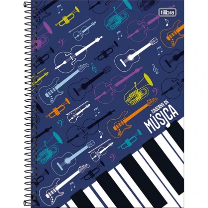 Caderno de Música Espiral Universitário Capa Dura 80fls Sortido Tilibra