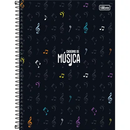 Caderno de Música Espiral Universitário Capa Dura 80fls Sortido Tilibra