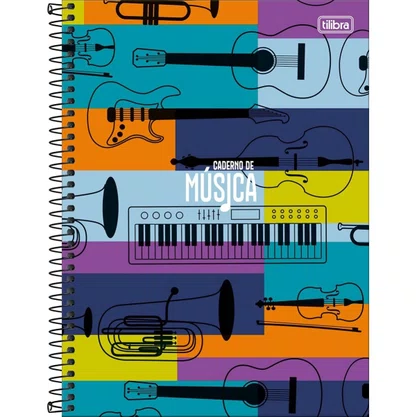 Caderno de Música Espiral Universitário Capa Dura 80fls Sortido Tilibra