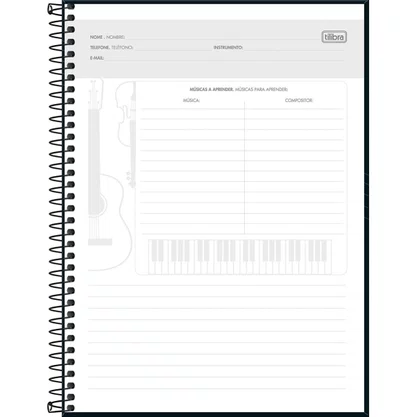 Caderno de Música Espiral Universitário Capa Dura 80fls Sortido Tilibra